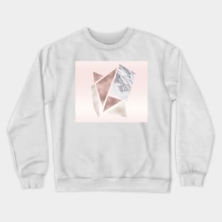 Abstract rough cut stones - rose gold grey skies Crewneck Sweatshirt